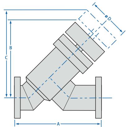 真空ISO法兰手动直线型角阀