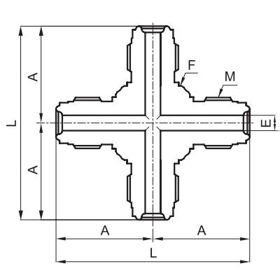VCR Gland 一体式四通